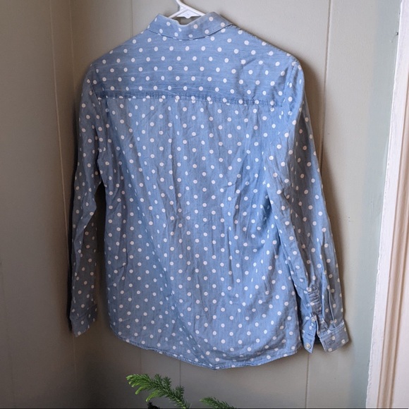 Vintage Polka Dot Chambray Button Down - Picture 5 of 5